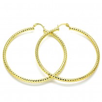 Gold Filled 60mm Medium Hoop Earrings Golden Tone