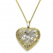 Gold Filled Pendant Necklace Heart Polished Finish Design Polished Finish Golden Tone