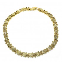 Gold Filled Fancy Anklet Flower Design Polished Finish Golden Tone