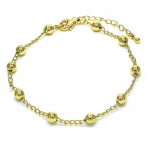Gold Filled Fancy Bracelet Ball Design Golden Tone