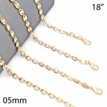 Gold Filled 18" Basic Necklace Puff Mariner Design Polished Finish Golden Tone