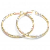 Gold Filled Extra Large Hoop Polished Finish Tri Tone 2mmX80mm