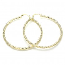 Gold Filled 60mm Medium Hoop Earrings Golden Tone