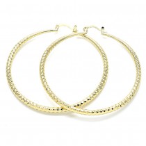 Gold Filled 60mm Large Hoop Earrings Golden Tone