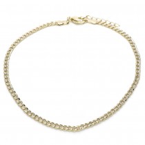 Gold Filled Basic Anklet Curb Design Polished Finish Golden Tone