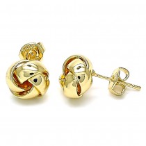 Gold Filled Stud Earring Love Knot Design Polished Finish Golden Tone