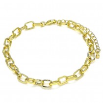 Gold Filled Basic Bracelet Paperclip Design Polished Finish Golden Tone