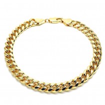 Gold Filled Anklet Miami Cuban Design Polished Golden Finish 230 Gauge 08 MM Thickness 10 Inches Length