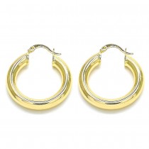 Gold Filled Medium Hoop Golden Tone Polished Finish