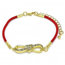 Gold Filled Fancy Bracelet With Multicolor Micro Pave Polished Finish Golden Tone