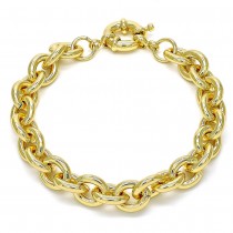 Gold Filled Basic Bracelet Rolo Design Polished Finish Golden Tone