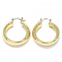 Gold Filled Medium Hoop Polished Finish Golden Tone 33.0 x 30.0 x 7.7 mm
