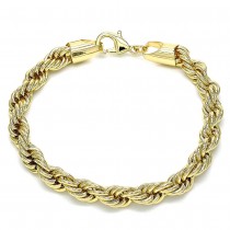 Gold Filled Basic Bracelet Rope Design Polished Finish Golden Tone