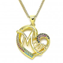 Gold Filled Mom Design Necklace Gold tone