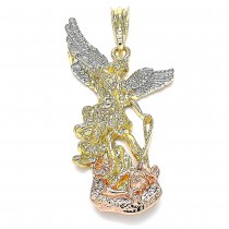 Gold Filled Religious Pendant Angel Design Polished Finish Tri Tone