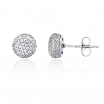 925 Sterling Silver Micropave Ball Stud Earring