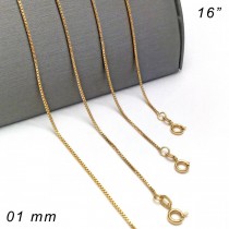 Gold Filled 16" Basic Necklace Box Design Polished Finish Golden Tone