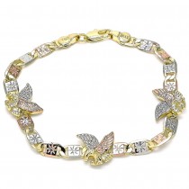 Gold Filled Fancy Bracelet Eagle Design Polished Finish Tri Tone