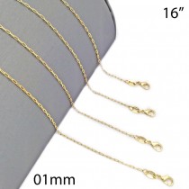 Gold Filled Necklace Paperclip Design Polished Golden Finish 050 Gauge 1 MM Thickness 16 Inches Length