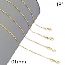 Gold Filled Necklace Paperclip Design Polished Golden Finish 050 Gauge 1 MM Thickness 18 Inches Length