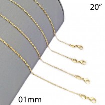 Gold Filled Necklace Paperclip Design Polished Golden Finish 050 Gauge 1 MM Thickness 20 Inches Length