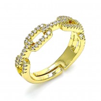 Gold Filled Multi Stone Ring With White Micro Pave Polished Finish Golden Tone (One size fits all)
