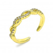 Gold Filled Multi Stone Ring Twist Design With White Micro Pave Polished Finish Golden Tone (One size fits all)