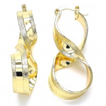 Gold Filled Twisted Medium Hoop Polished Finish Golden Tone