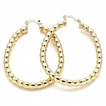 Gold Filled Medium Hoop Hollow Design Polished Finish Golden Tone