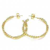 Gold Filled Stud Earring Paperclip Design Polished Finish Golden Tone