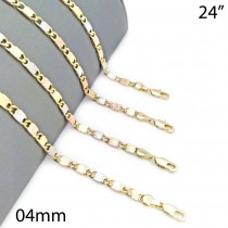 Gold Filled 24" Basic Necklace Mariner Design Polished Tri Tone