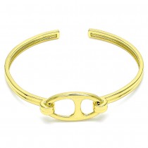 Gold Filled Individual Bangle Puff Mariner Design Polished Finish Golden Tone