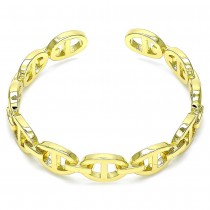 Gold Filled Individual Bangle Puff Mariner Design Polished Finish Golden Tone