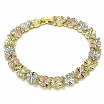 Gold Filled Fancy Bracelet Heart Design Diamond Cutting Finish Tri Tone