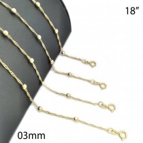 Gold Filled 18" Basic Necklace Ball Design Polished Finish Golden Tone