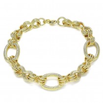 Gold Filled Basic Link Bracelet Polished Finish Golden Tone