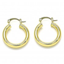 Gold Filled 4mmX20mm Small Hoop Earrings Polished Finish Golden Tone