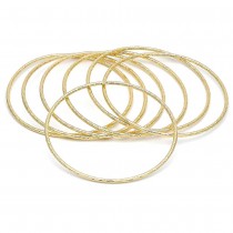 Gold Filled Semanario Bangle Diamond Cutting Finish Golden Tone Size 5