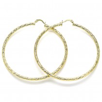 Gold Filled 2x70mm Extra Large Hoop Diamond Cutting Finish Golden Tone
