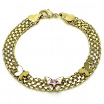 Gold Filled Fancy Bracelet Butterfly Design Polished Finish Golden Tone