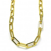 Gold Filled Necklace Paperclip Design Polished Golden Finish 16 Inches Length
