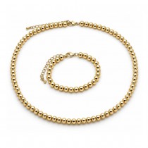 Gold Filled Necklace and Bracelet Ball Design Polished Golden Finish 6MM