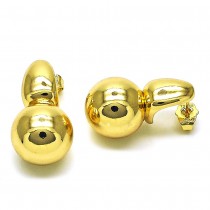 Gold Filled Dangle Earrings Ball Design Polished Golden Finish