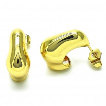 Gold Filled Stud Hoop Earrings Polished Golden Finish
