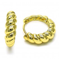 Gold Filled Huggie Hoop Style Twist Design Polished Golden Finish 