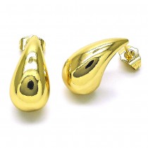 Gold Filled Stud Earrings Waterdrop Design Polished Golden Finish