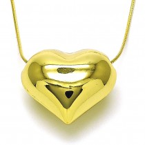 Gold Filled Necklace Pendant Style Large Size Heart Design Polished Golden Finish
