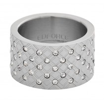 Stainless Steel Silver Tone CZ Ladies Ring