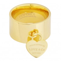 Stainless Steel Gold Tone Ladies Ring