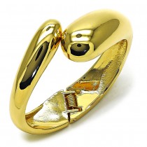 Gold Filled Individual Bangle Teardrop Design Polished Golden Finish 30 MM Thickness Size 5 2.50 Diameter